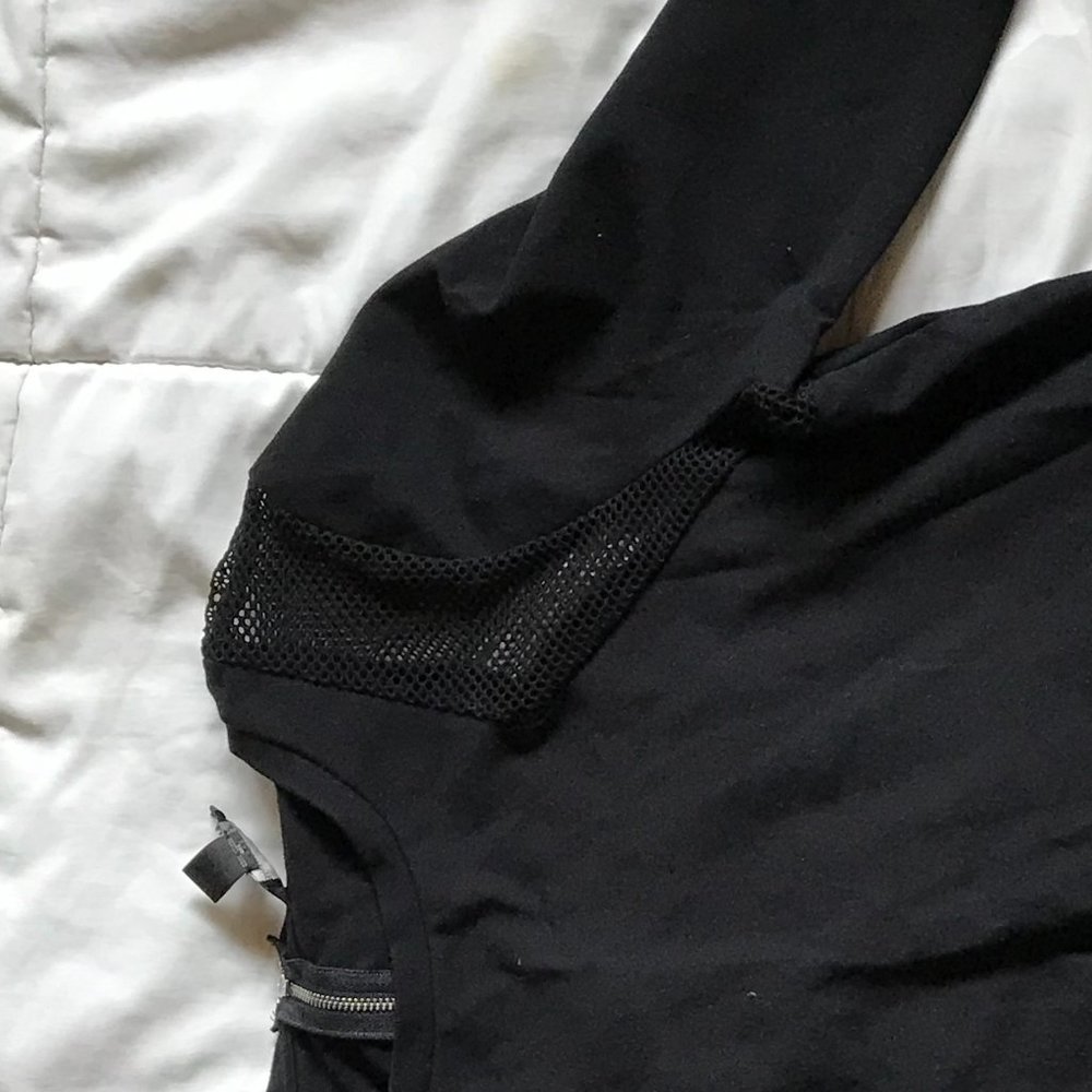 Banana Republic black Mesh Shoulder Sweater